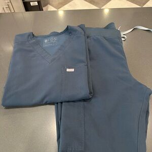 Mens Figs Blue Scrub Set (L)